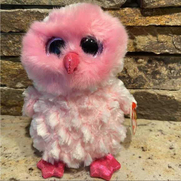 Ty | Toys | Nwt Twiggy The Owl Ty Beanie Boo Pink Fuzzy | Poshmark